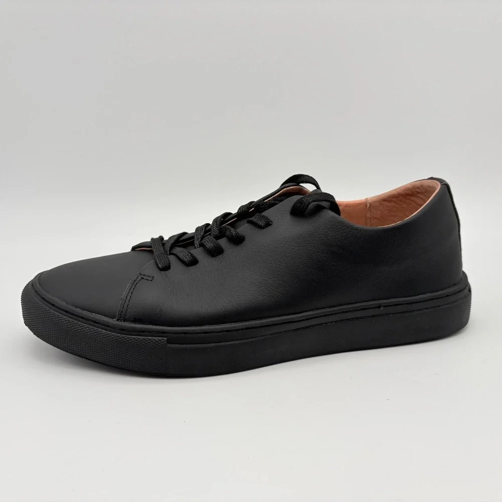BYLT Lux Low Sneakers Mens Size 8.5 Black Leather Lace Up Shoes
